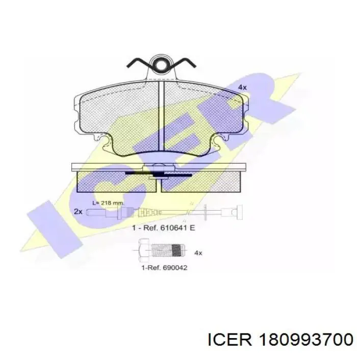 180993-700 Icer колодки тормозные передние дисковые