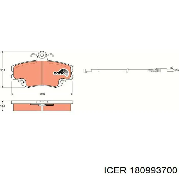 Тормозные колодки Icer 180993700