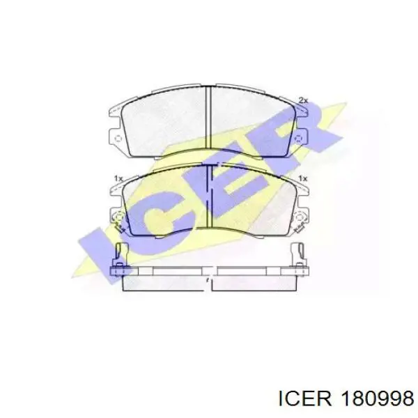 180998 Icer колодки тормозные передние дисковые