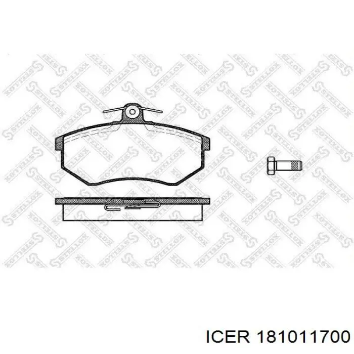 Колодки гальмівні передні, дискові 181011700 Icer
