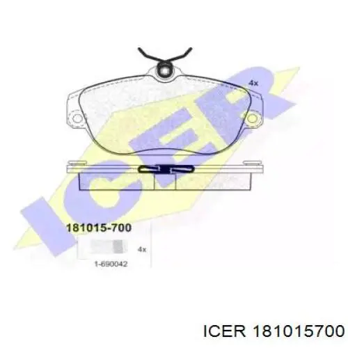 181015700 Icer колодки тормозные передние дисковые