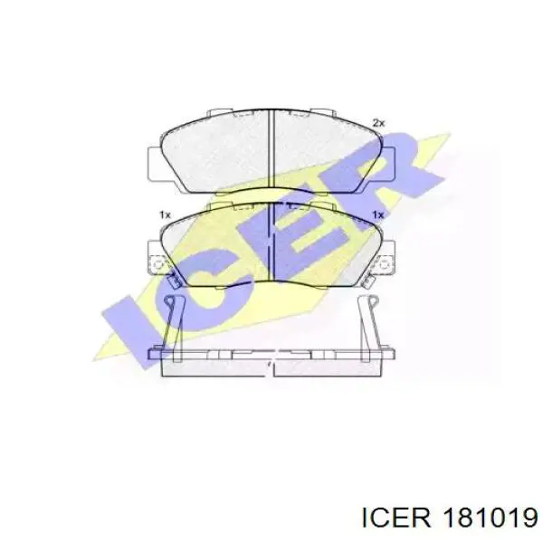 181019 Icer колодки тормозные передние дисковые