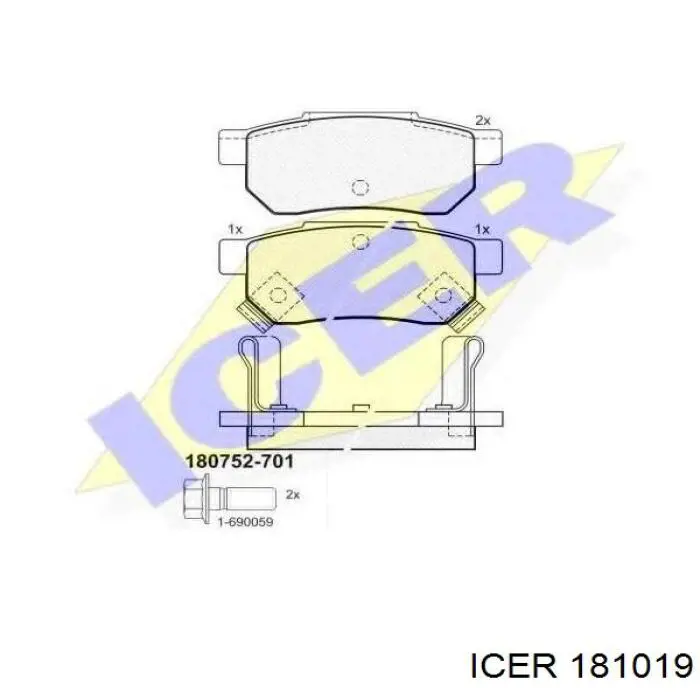 Передние тормозные колодки 181019 Icer