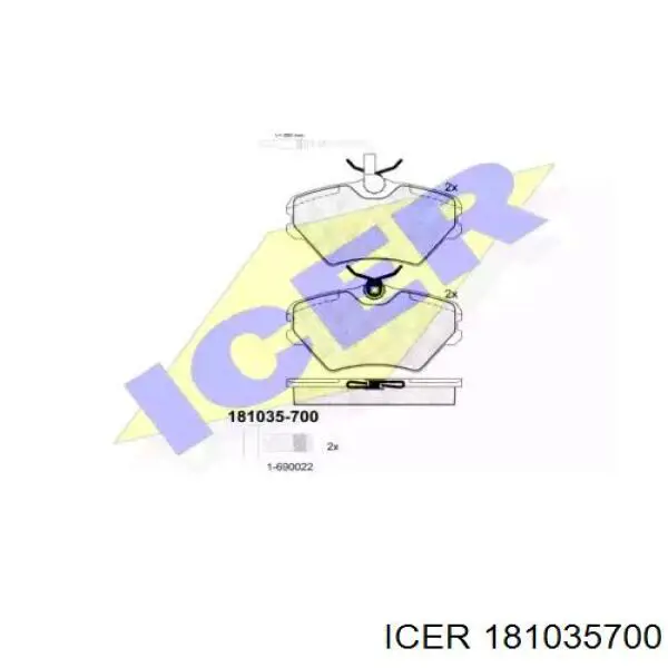 181035-700 Icer колодки тормозные передние дисковые