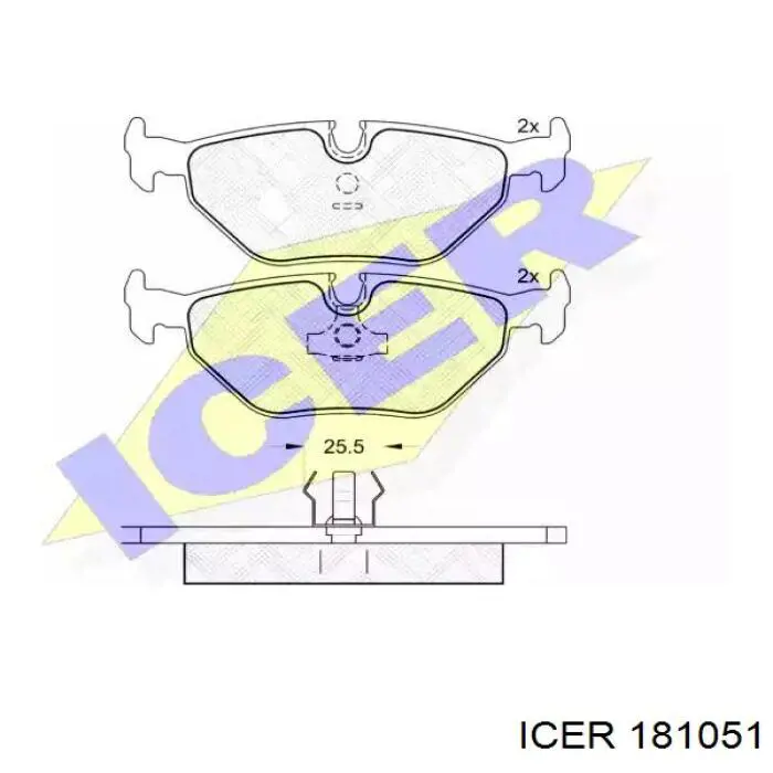 181051 Icer колодки тормозные задние дисковые