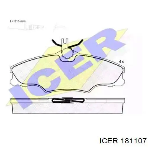 Передние тормозные колодки 181107 Icer