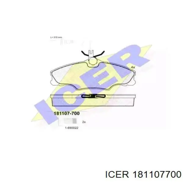 Передние тормозные колодки 181107700 Icer