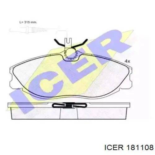 Передние тормозные колодки 181108 Icer