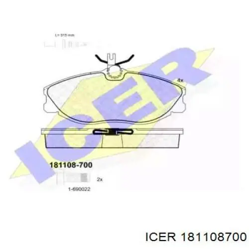 Передние тормозные колодки 181108700 Icer