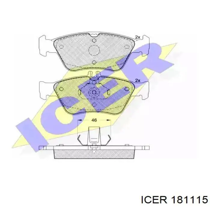 181115 Icer колодки тормозные передние дисковые