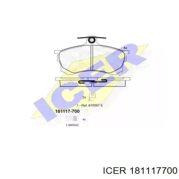 181117-700 Icer колодки тормозные передние дисковые