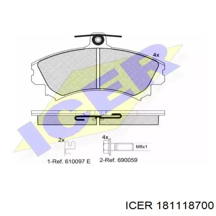 Передние тормозные колодки 181118700 Icer