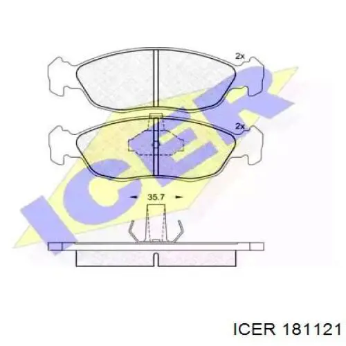 181121 Icer колодки тормозные передние дисковые