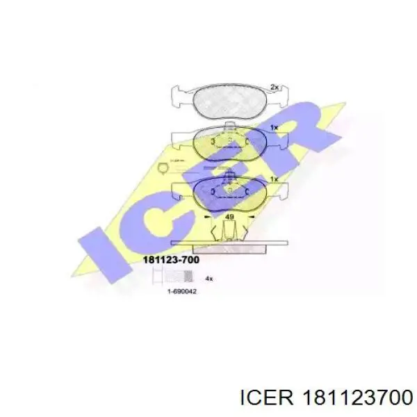 181123-700 Icer колодки тормозные передние дисковые