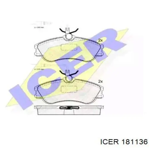 Передние тормозные колодки 181136 Icer