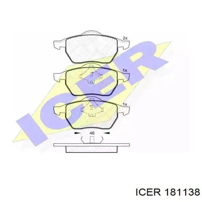 181138 Icer колодки тормозные передние дисковые