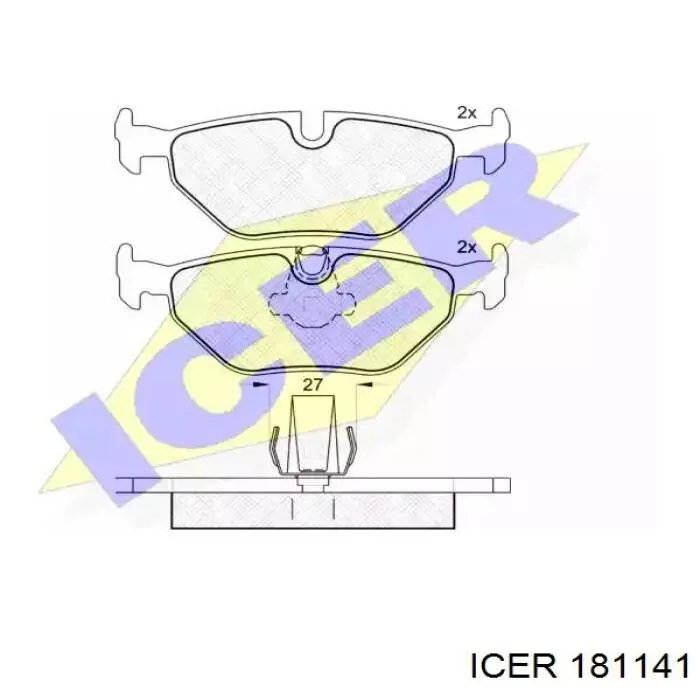 181141 Icer колодки тормозные задние дисковые