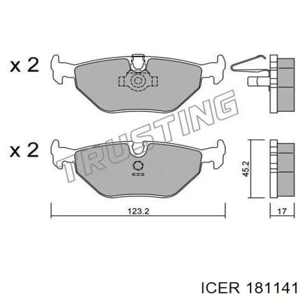 Pastillas de freno traseras 181141 Icer