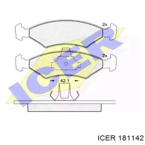 181142 Icer колодки тормозные передние дисковые