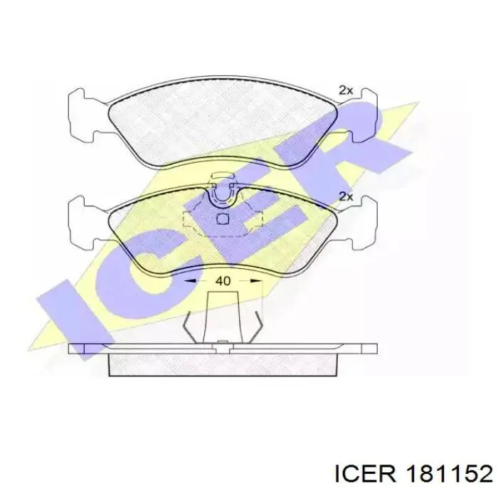 181152 Icer колодки тормозные передние дисковые
