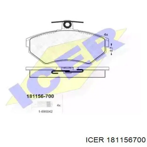 Передние тормозные колодки 181156700 Icer