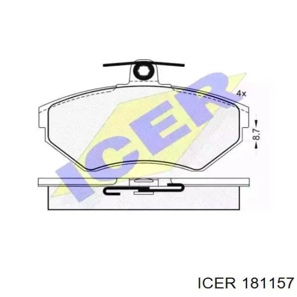 181157 Icer колодки тормозные передние дисковые