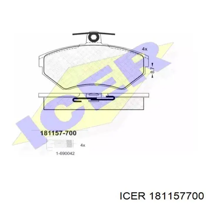 Передние тормозные колодки 181157700 Icer