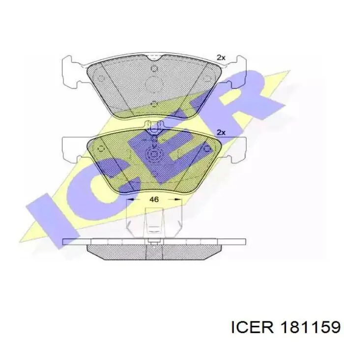 Передние тормозные колодки 181159 Icer