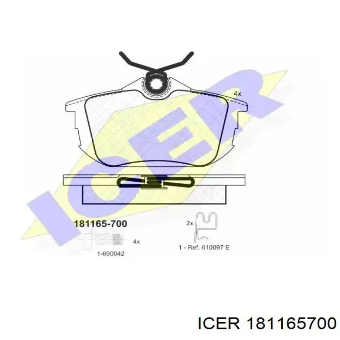 181165-700 Icer задние тормозные колодки