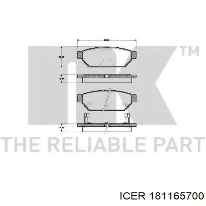 Колодки дисковые  Icer 181165700 цена, от 18.45 USD