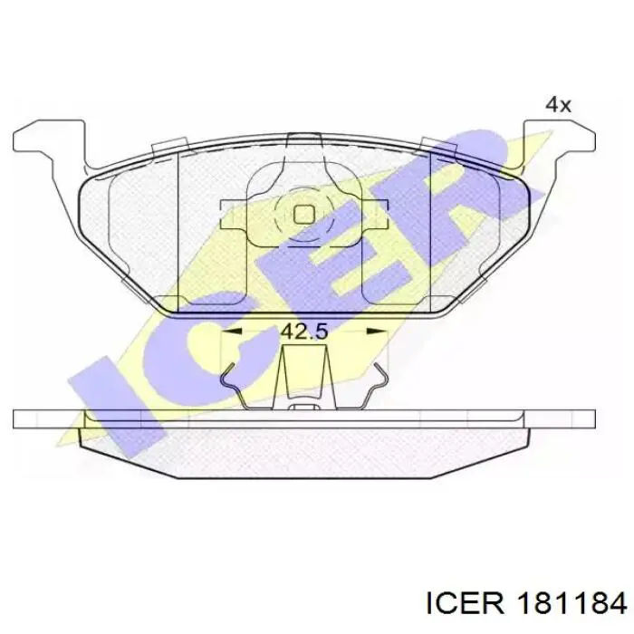 181184 Icer колодки тормозные передние дисковые