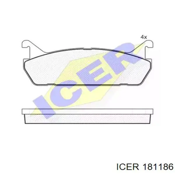 Задние тормозные колодки 181186 Icer