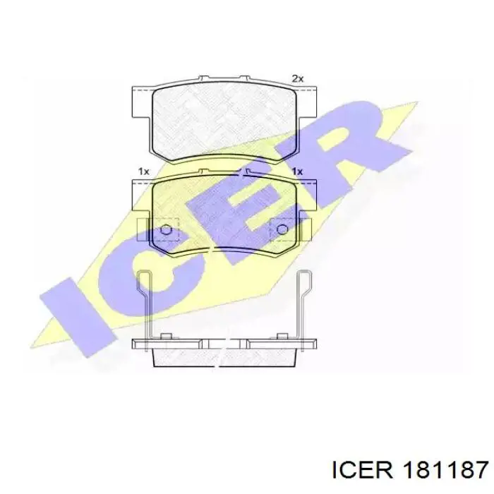 181187 Icer колодки тормозные задние дисковые