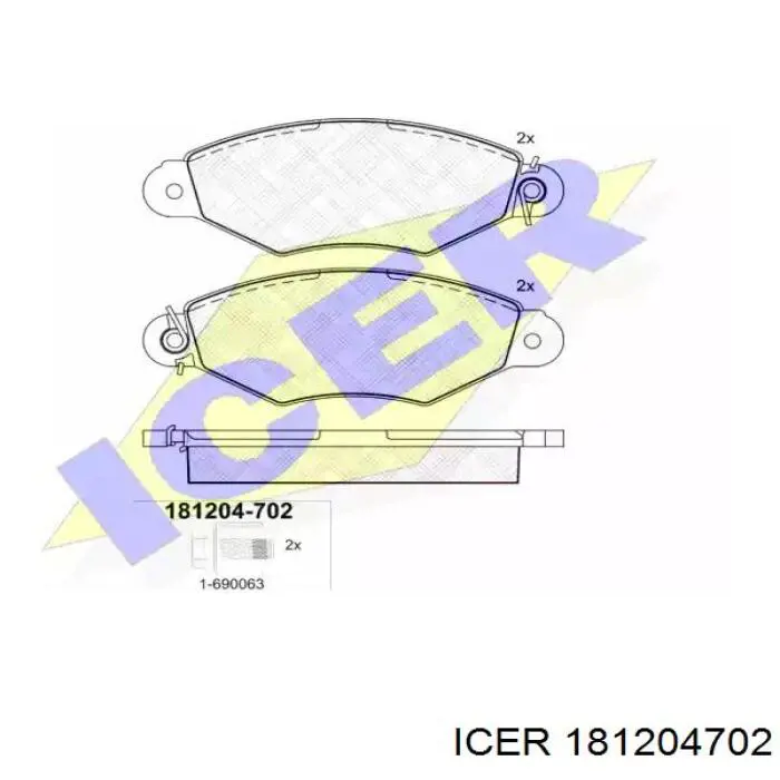 181204-702 Icer колодки тормозные передние дисковые