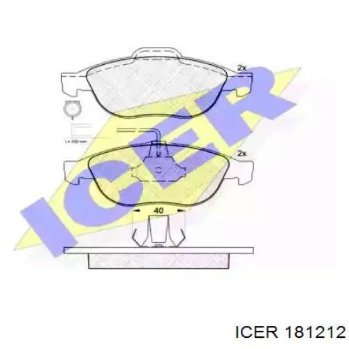 Передние тормозные колодки 181212 Icer