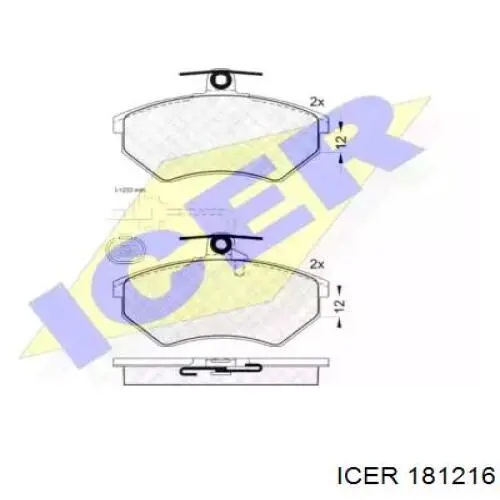 Передние тормозные колодки 181216 Icer