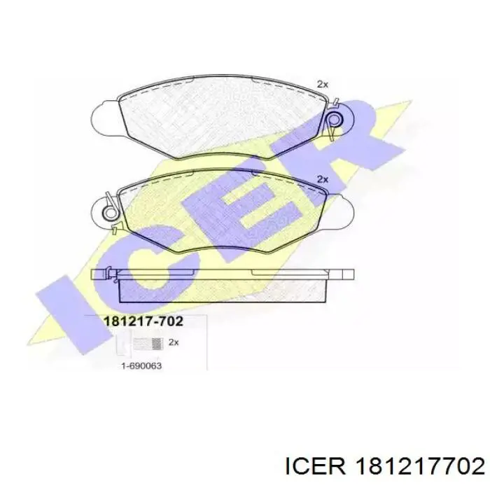 Передние тормозные колодки 181217702 Icer