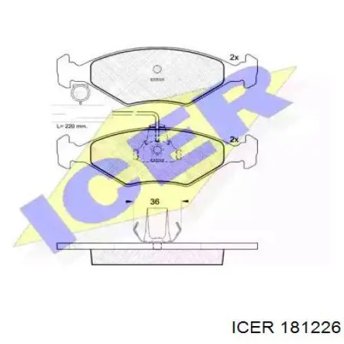 Передние тормозные колодки 181226 Icer