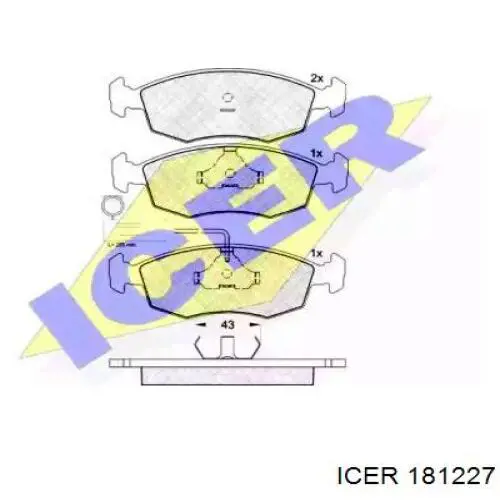 Передние тормозные колодки 181227 Icer