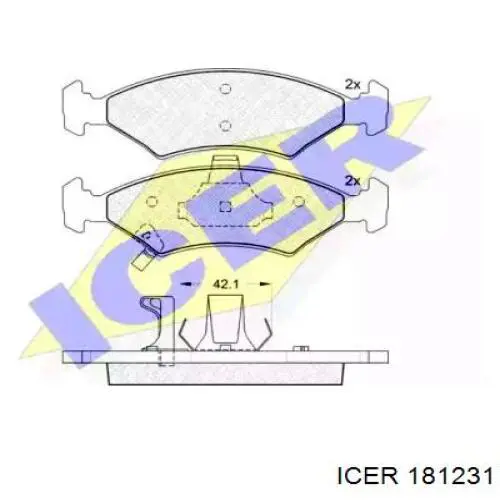 181231 Icer колодки тормозные передние дисковые