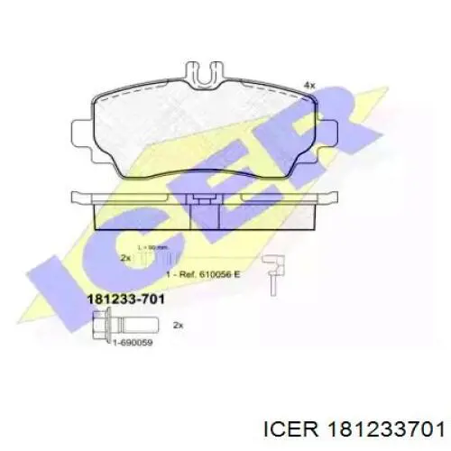 Передние тормозные колодки 181233701 Icer