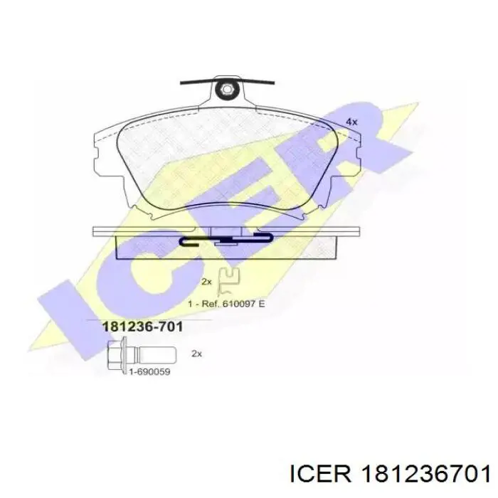 181236-701 Icer колодки тормозные передние дисковые