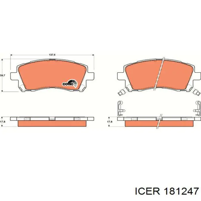 Колодки Icer 181247 цена, от 21.87 USD