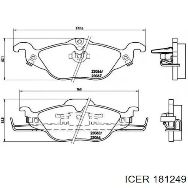 Колодки Icer 181249 цена, от 25.48 USD