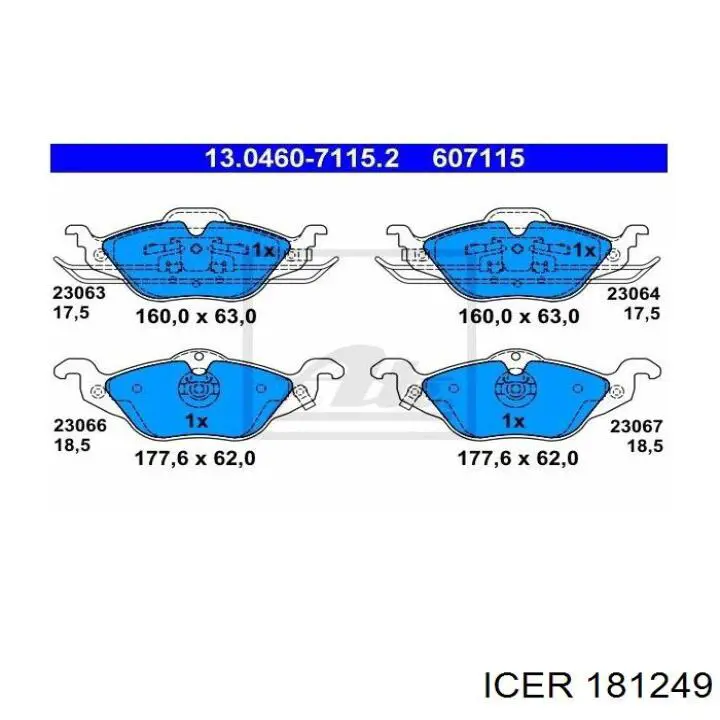 181249 Icer Колодки передние