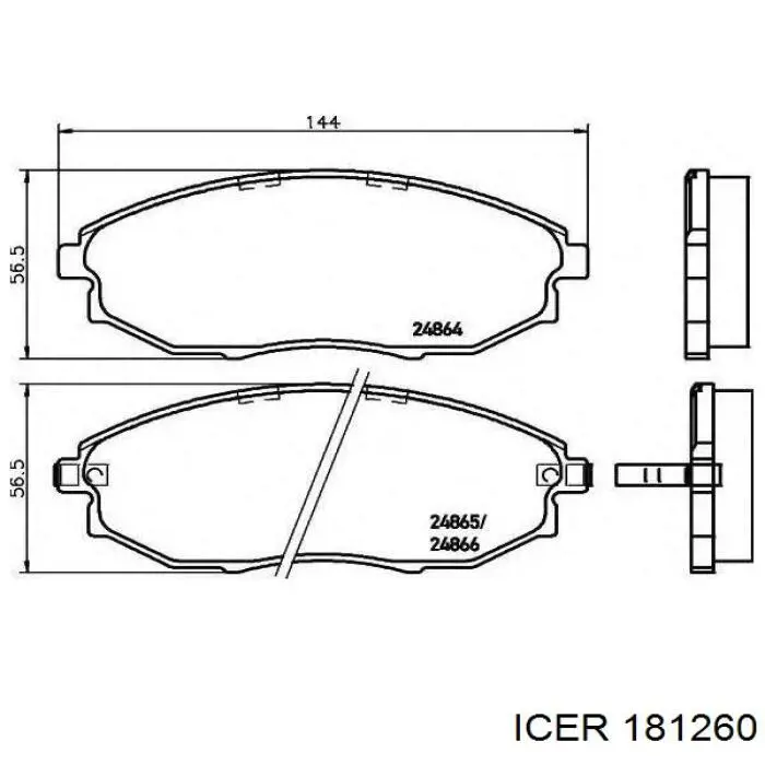 Передние тормозные колодки 181260 Icer