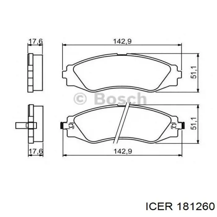 Тормозные колодки Icer 181260