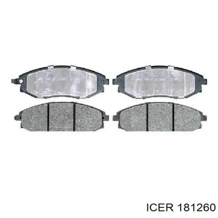 Колодки гальмівні передні, дискові 181260 Icer