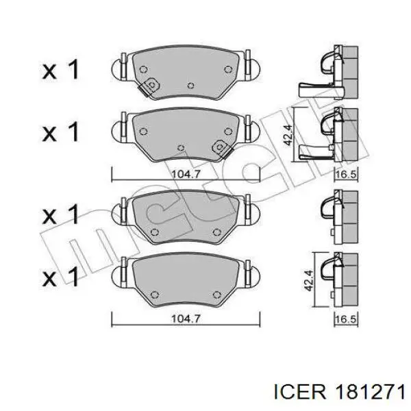 Купить 181271 Icer Колодки тормозные задние, дисковые
