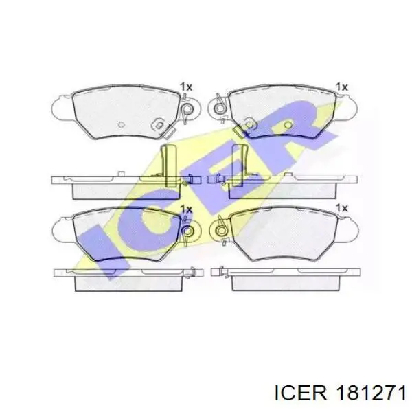 Задние тормозные колодки 181271 Icer